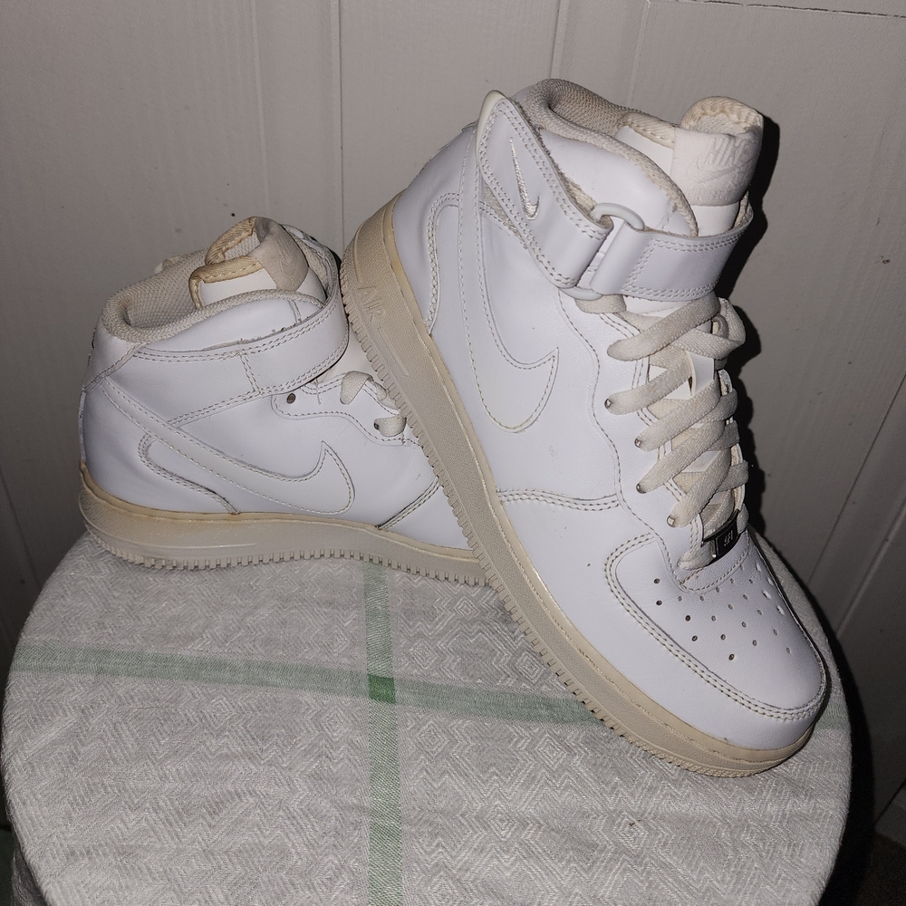 Nike Air Force 1 ‘07 Mid Triple White 315123-111 Sneakers Shoes Men’s Size 8